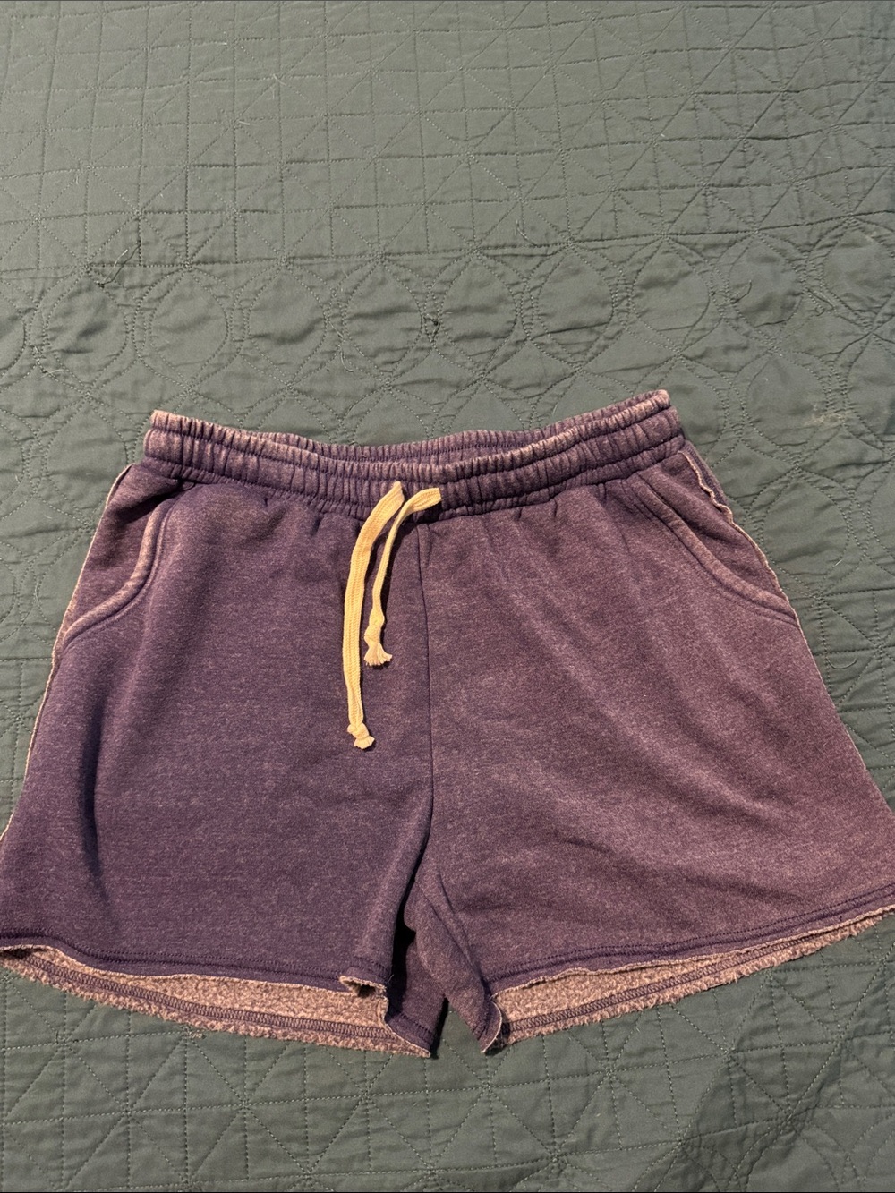 Double Zero Heather Purple Drawstring Athletic Lounge Shorts